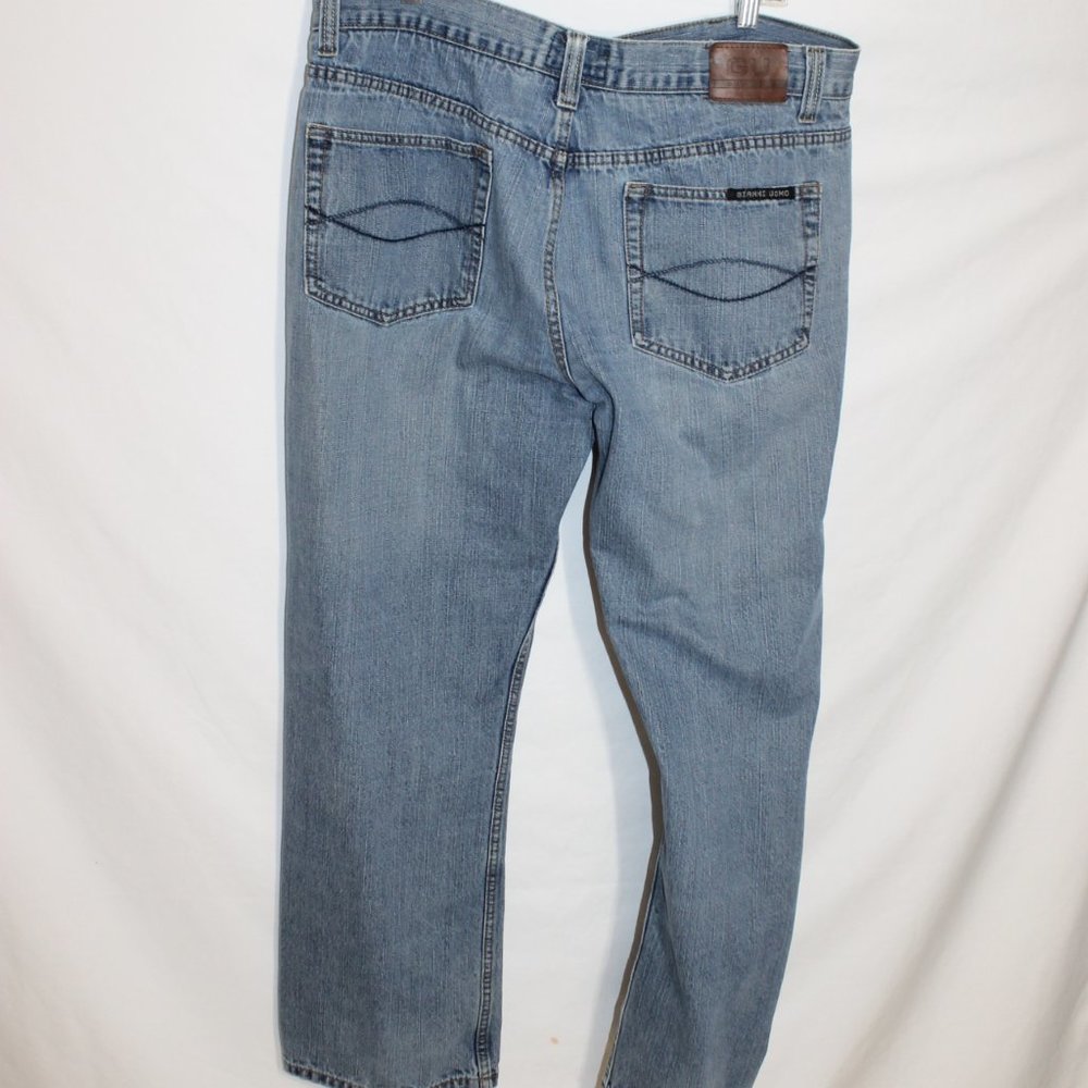 Gianni Uomo Medium Blue Denim Jeans Men Size 38/30 Classic Straight Leg